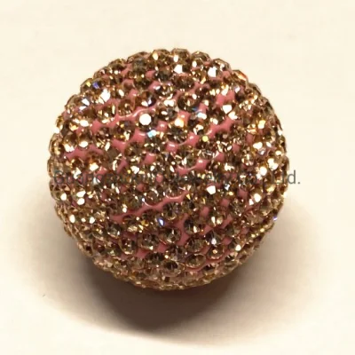 Sfera di cristallo di 16 mm fatta a mano per monili a foro pieno Shamballa Ball fascino
