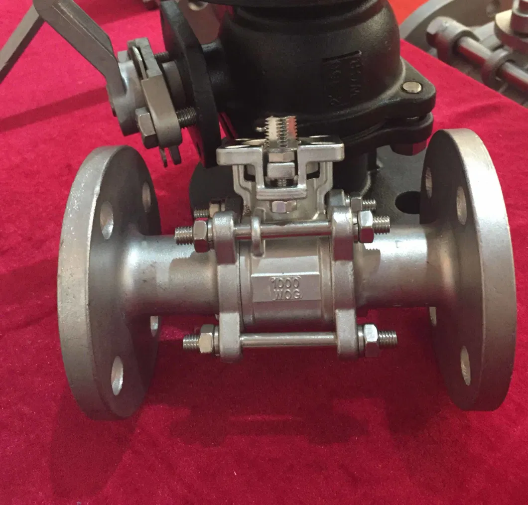 Rst Full Port 3PC Flanged Ball Valve Cast Stainless Steel Manual High Platform Flange 3PC Ball Valve