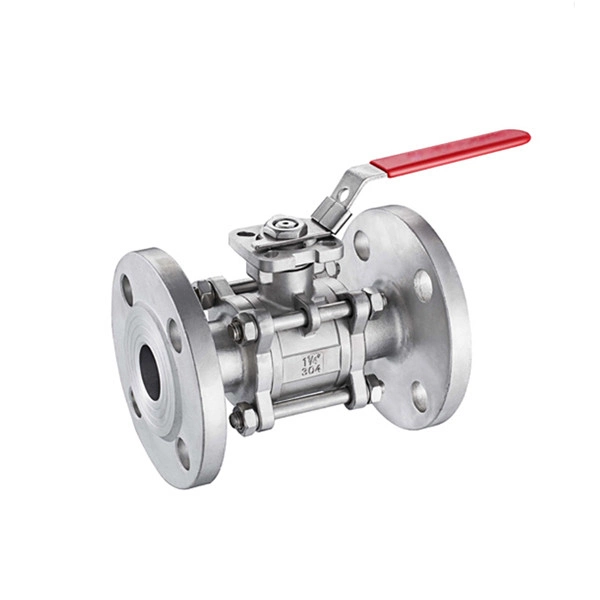 Rst Full Port 3PC Flanged Ball Valve Cast Stainless Steel Manual High Platform Flange 3PC Ball Valve