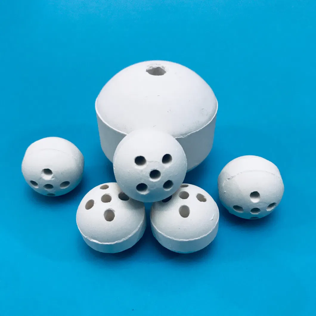 OEM Ceramic Bed Support Media 45% Alumina Inert Perforated Ceramic Ball