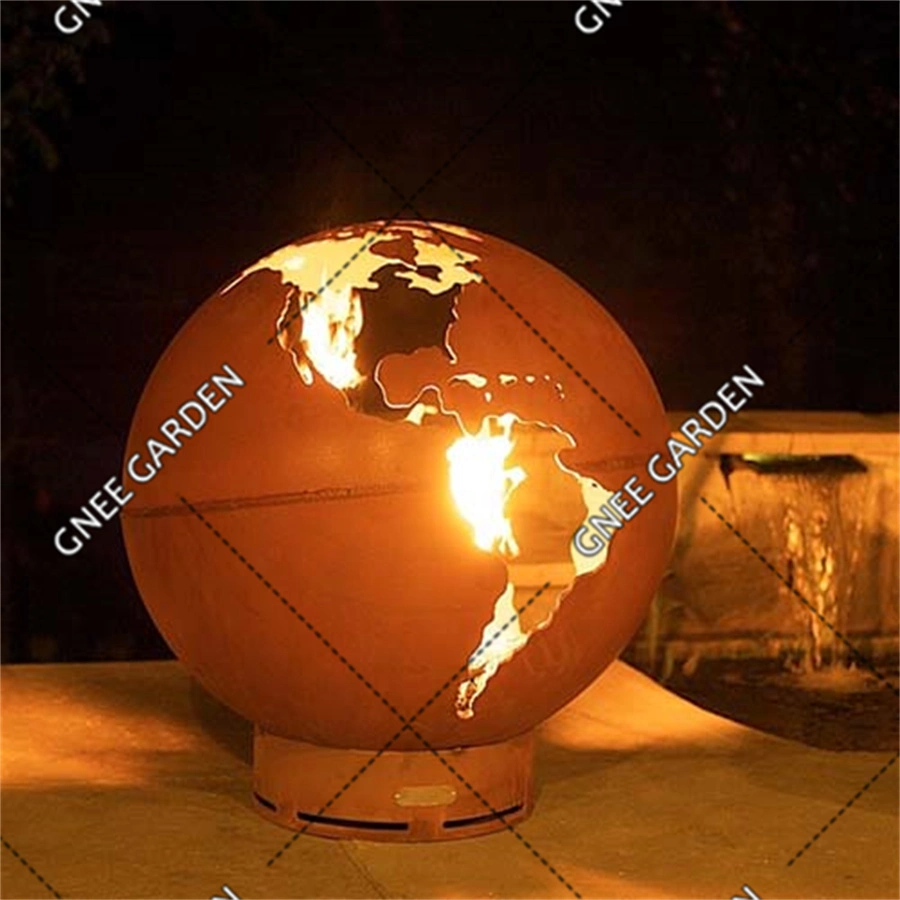 3D Laser Cut Earth Pattern Fire Sphere