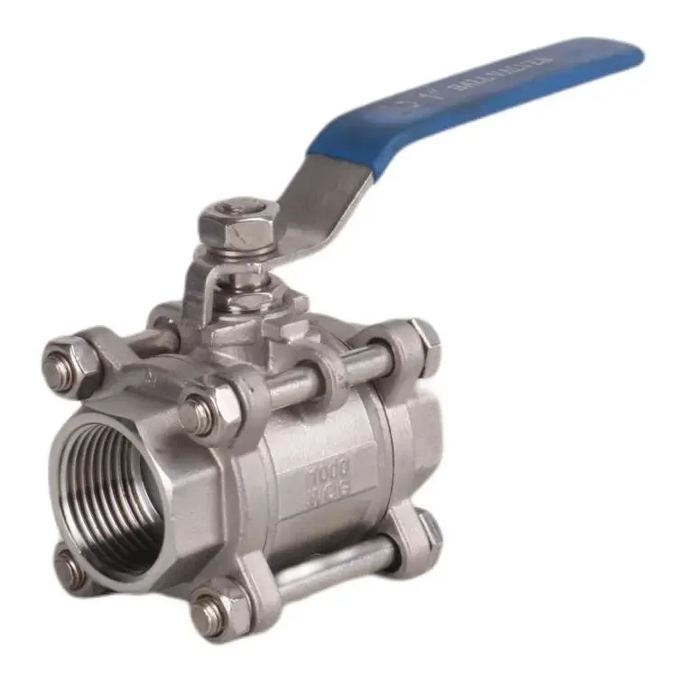 Stainless Steel 304 Floating Ball Valve Threaded Ends Three-Piece Full Bore Valve