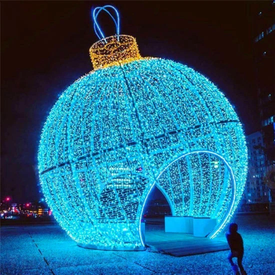 Commercial Display Decorative Giant Present Large Outdoor Street Christmas 3D LED Arch Ball Motif Lighted