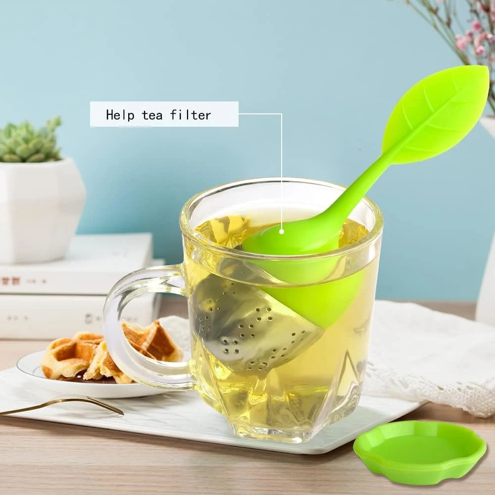 Silicone Tea Strainers Loose Tea Infuser Filter Stainless Steel Loose Leaf Tea Ball Steeper for Tea Cups, Mugs, Teapots