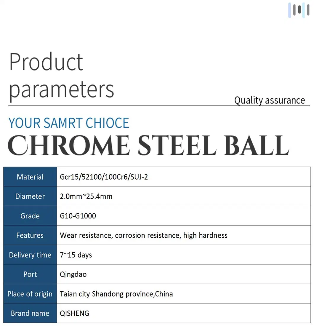 Chrome Steel Ball 1mm 1.588mm 2mm 2.381mm 2.5mm AISI52100 100cr6 Suj2 Gcr15 Bearing Steel Ball G10