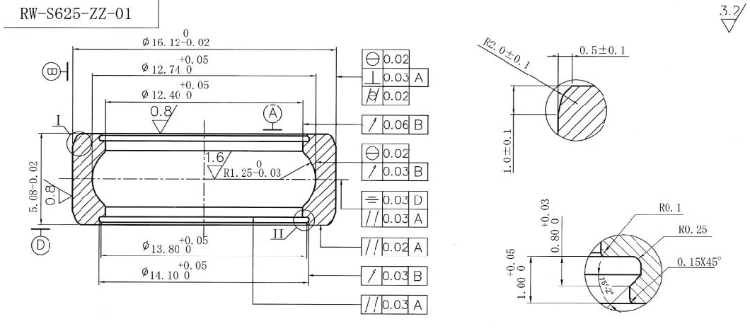 Stainless Steel Shielded Miniature S696zz Single Row Metric Sealed Ball Bearing