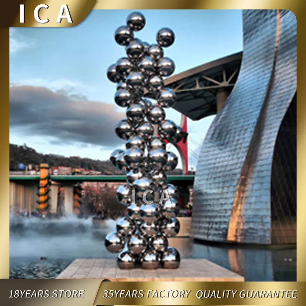 Modern Abstract Stainless Steel Garden Metal Water Sculpture with Ball