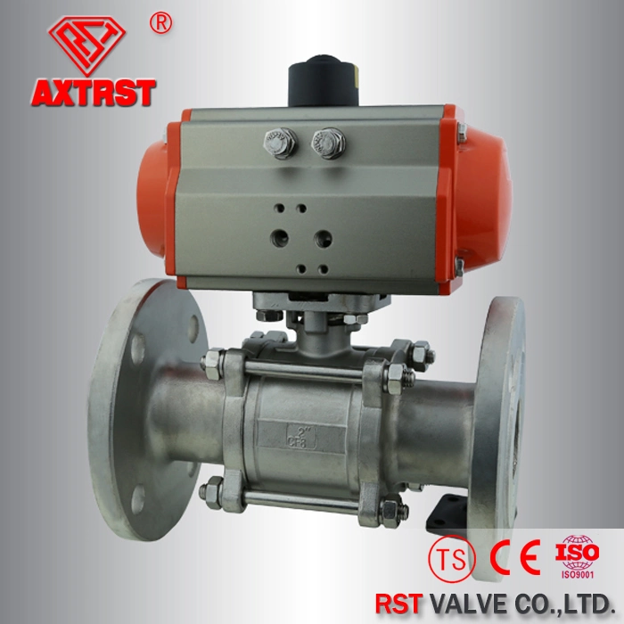 Pneumatic Control 150lb Full Port Flanged Ball Valve 3PC Ball Valve with ISO Mounting Pad
