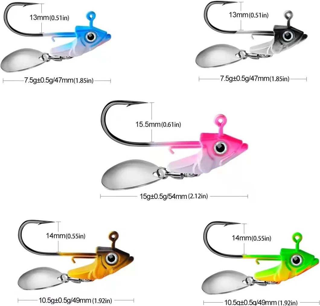 Bullet Jig Heads Swimbait Hooks Bass Fishing Texas Rig Hook Saltwater Freshwater Offset Weighted Hook Weedless 3/0 2/0 1/0 1# 2#