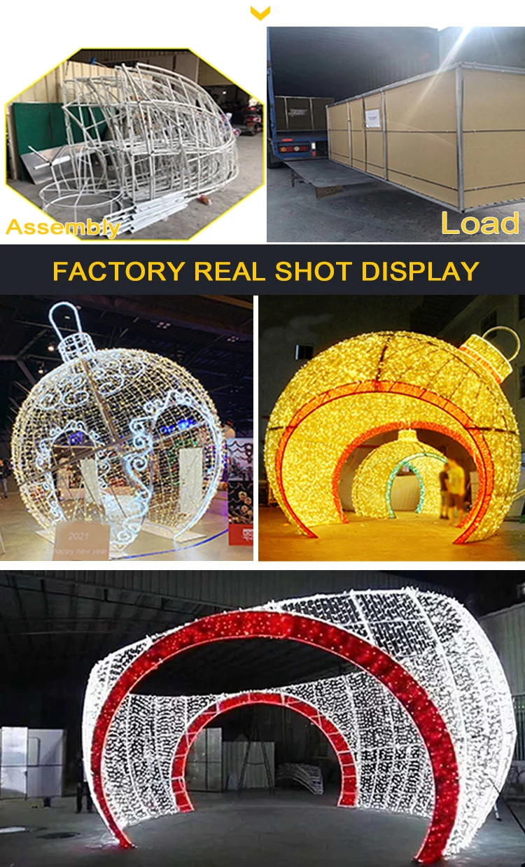 Wholesale 3D Illuminated Arch Giant Ball Lights Christmas Decorative Light Giant Christmas Ball