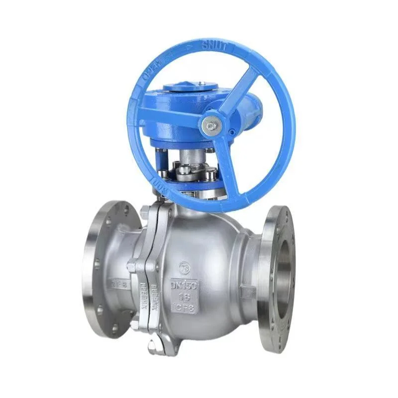 API/DIN/JIS A105 CF3m High Pressure Stainless Steel 316 304 Wcb Flange Style Soft Sealing Worm Gear Floating Ball Valve Q341f-16p DN250