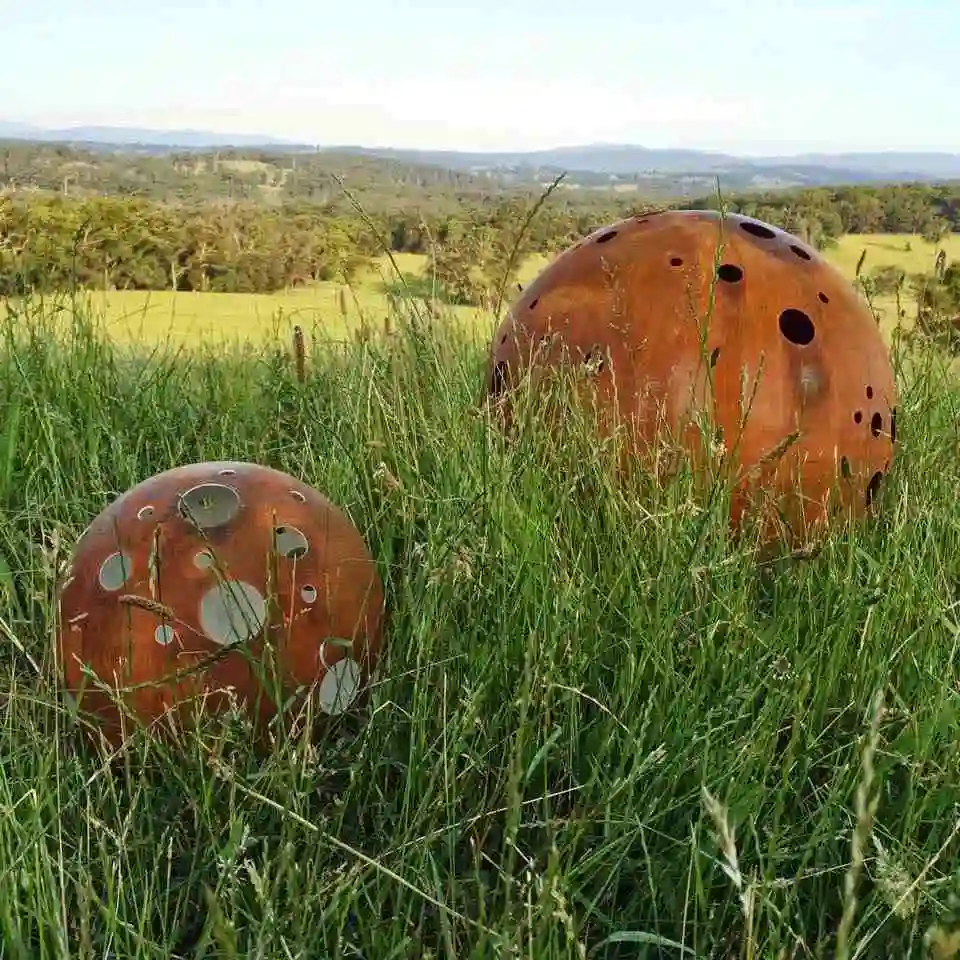 Garden Decor Big Rusty Metal Ball