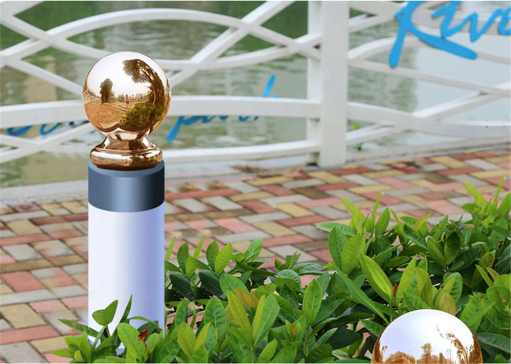 Handrail Ball Hollow Golden Stainless Steel Sphere with Base