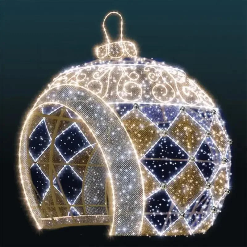 Longshine LED Christmas Light Outdoor Lighted Giant Arch Ball Ornament Luces De Navidad for Commercial Display