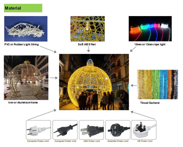 New Design Giant Christmas Arch Ball Lights for Mall Plaza