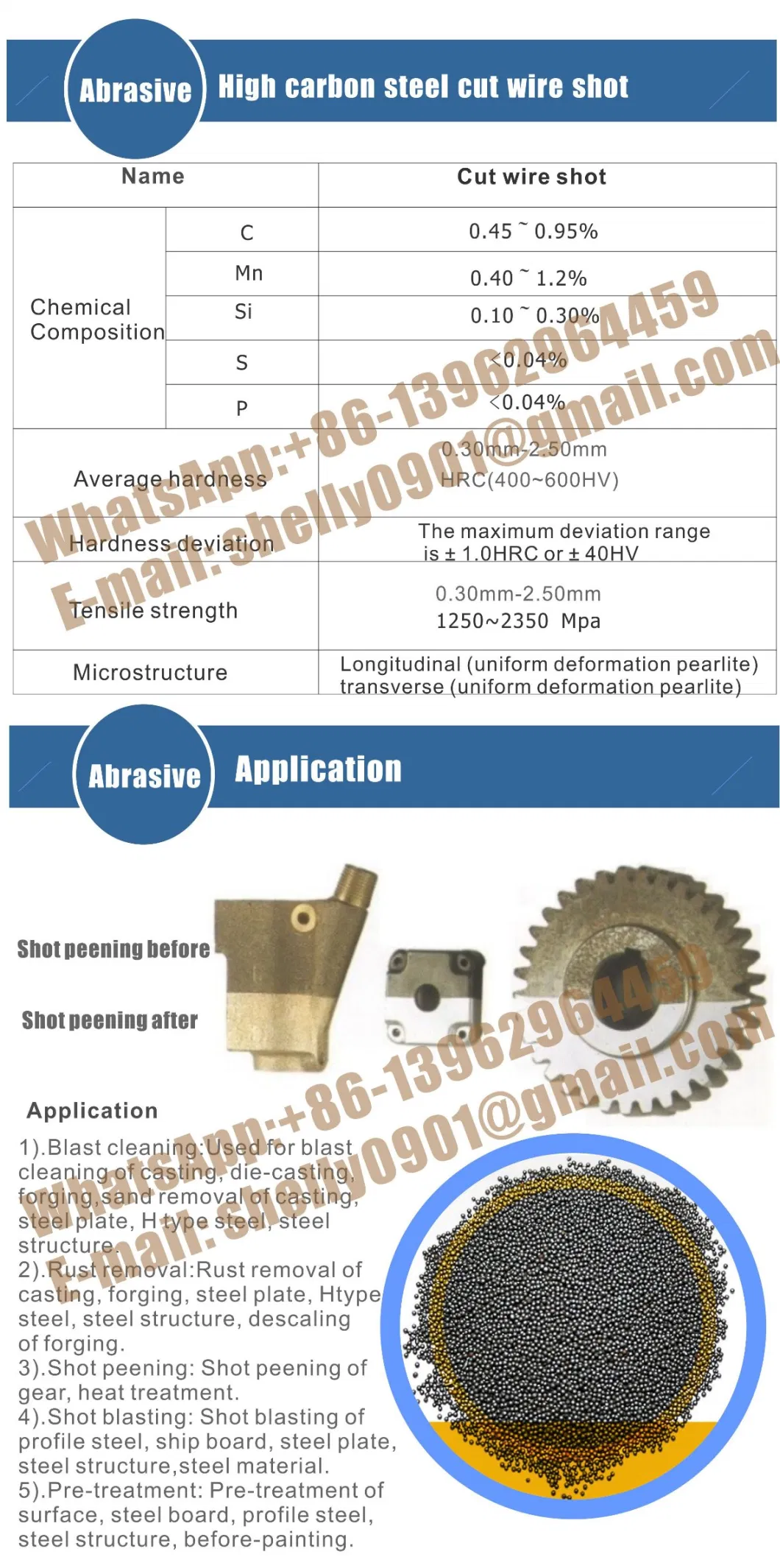 Blasting/ Abrasive/Shot Peening /Carbon Steel Ball