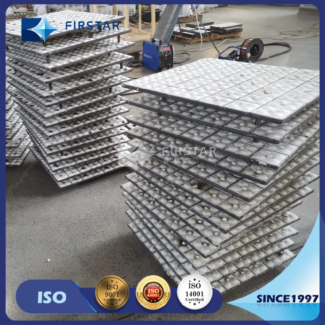 Wear Resistant Alumina Ceramic Ball Weld-on Bricks Backed Q235 Steel Wear Liner