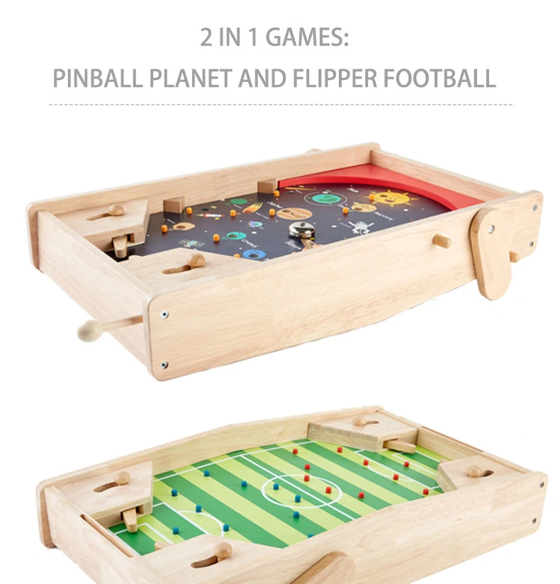 Pintoy Wooden 2 in 1 Games: Pinball Planet and Flipper Football