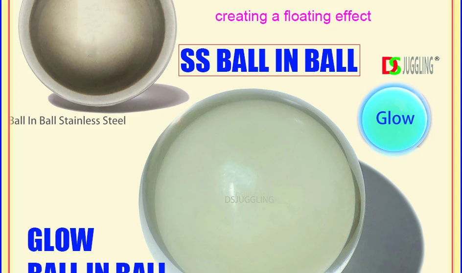 Dsjuggling Ball in Ball Stainless Steel Acrylic Contact Juggling Ball Magic Ball