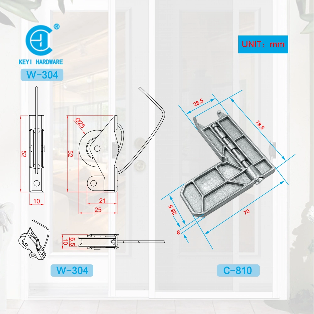 Keyi Metal W-304 Screen Door Steel Ball Bearing Roller