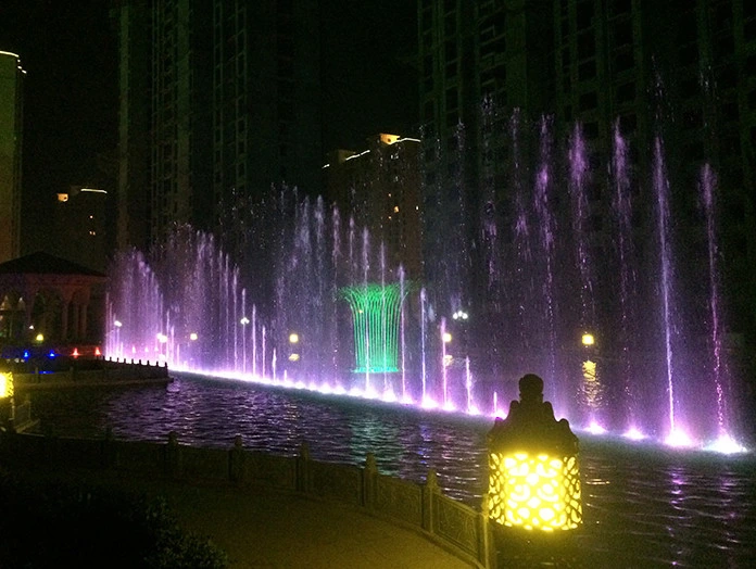 Lake Pond Decorative Customized LED Lighted Music Water Fountains