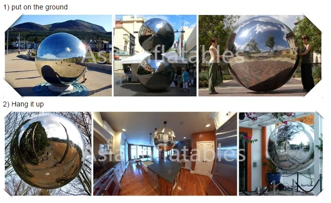 Decoration Sliver Inflatable Mirror Ball, Inflatable Stainless Steel Spheres