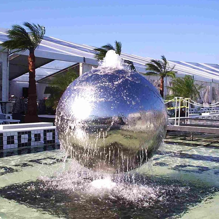 Professional Mirror Polished Fountain Sculpture Stainless Steel Sphere