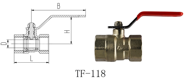 Chinese Manufacture Patent Design Nature Brass Plated Hygienic Copper Ball Vales DN32