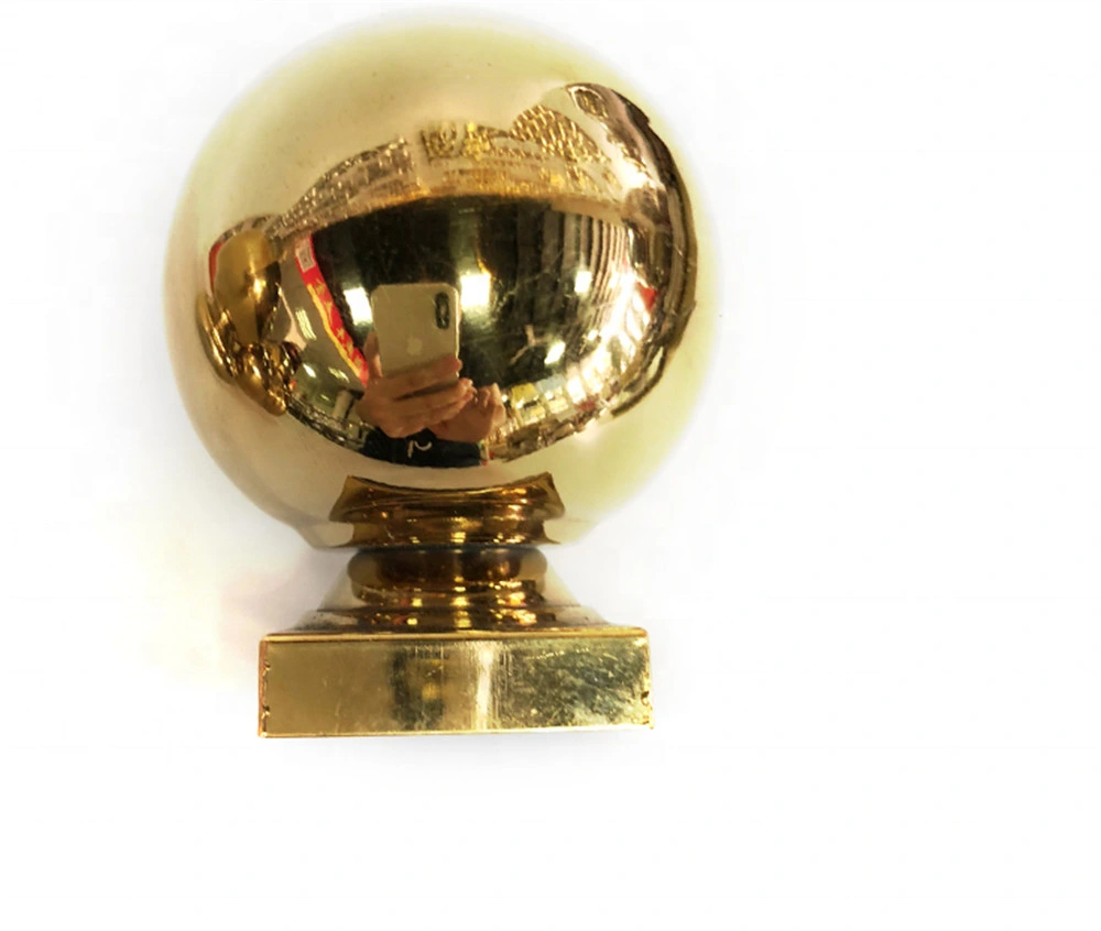 Handrail Ball Hollow Golden Stainless Steel Sphere with Base