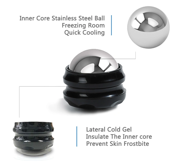 Handheld Stainless Steel Cold Massage Roller Ball Set Compress Muscle Back and Neck Massager Ice Cold Handheld Massage Ball Roller