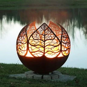 Functional and Sculptural OEM Design Iron Fire Sphere