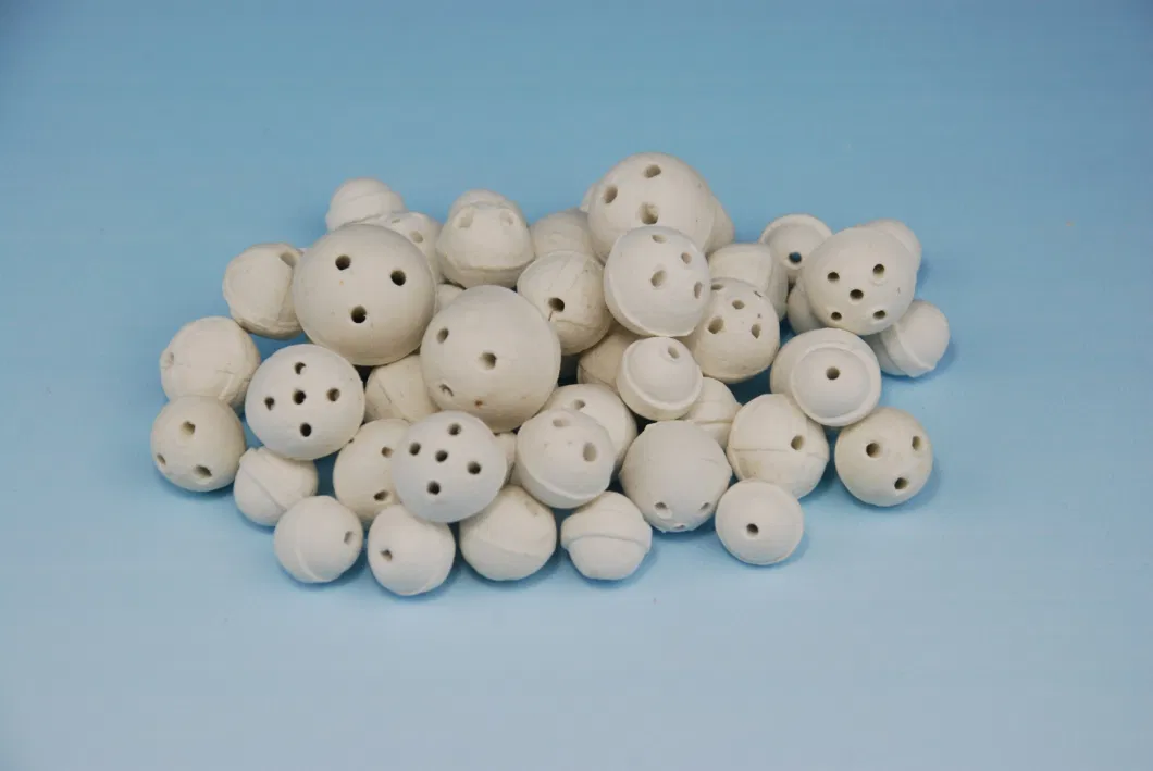 Porcelain Balls Inert Perforated Ceramic Ball with Blue and White