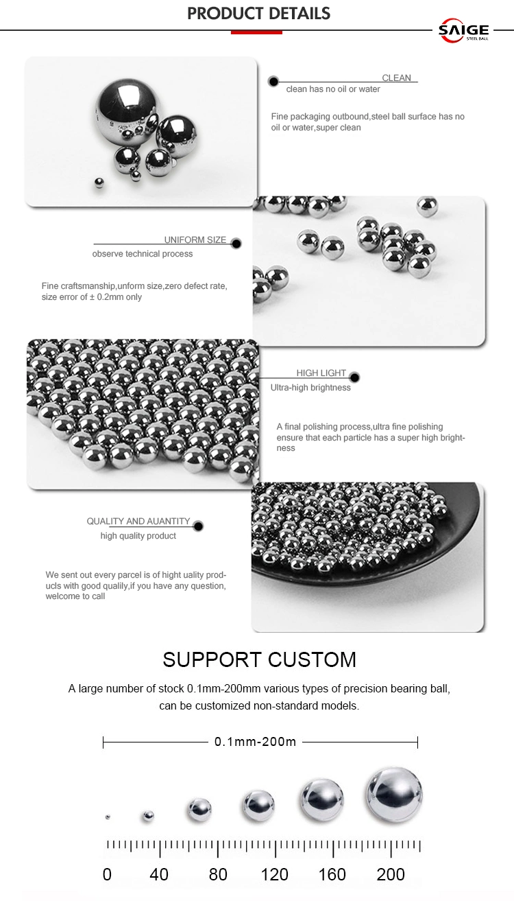 G10 AISI52100 Chrome Steel Balls Bearing Balls Suj2 High Precision Steel Beads Size: 1.588-25.4mm Steel Ball