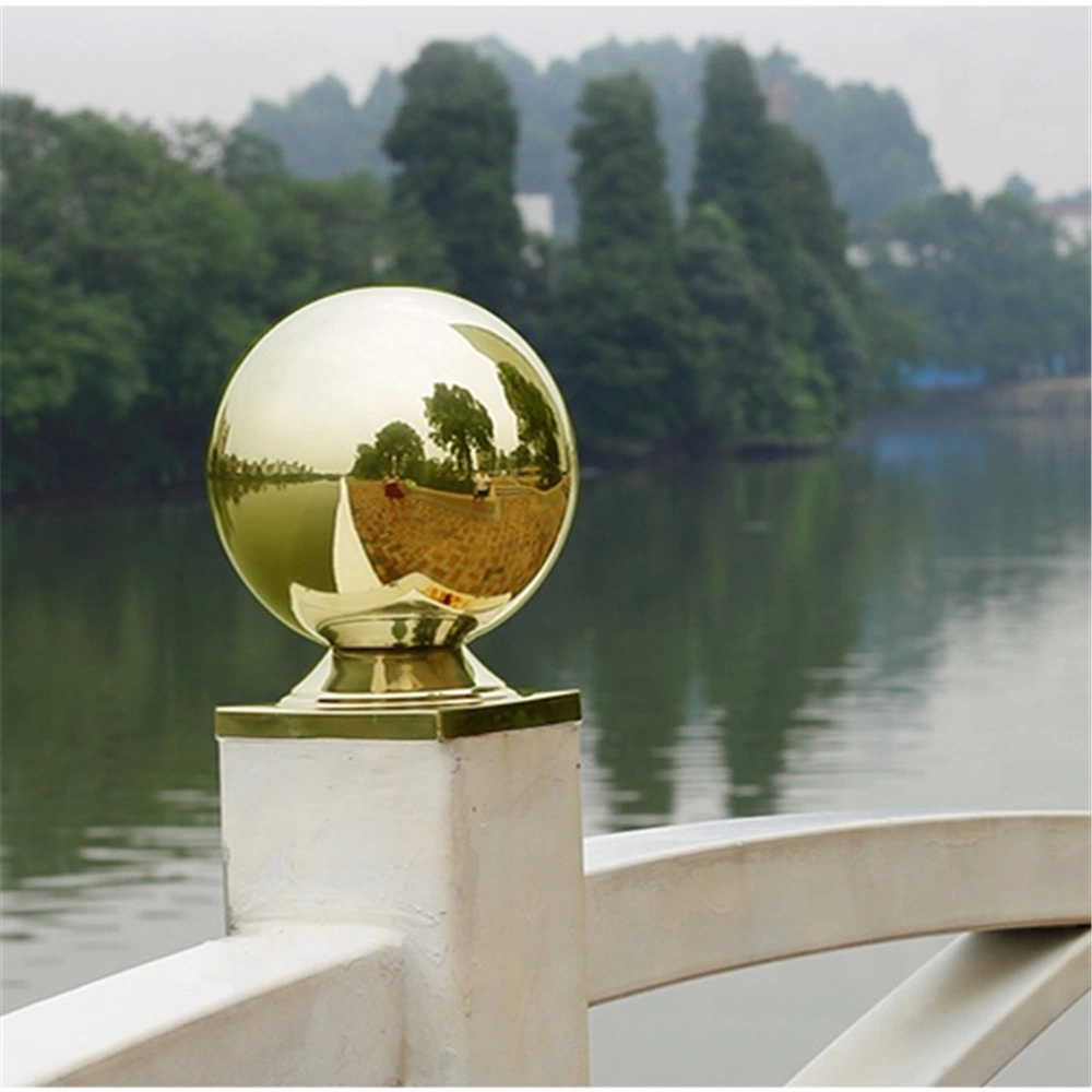 Gmirror Polished Handrail Hollow Golden Stainless Steel Sphere