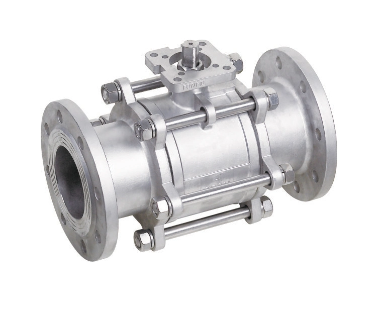 Rst Full Port 3PC Flanged Ball Valve Cast Stainless Steel Manual High Platform Flange 3PC Ball Valve