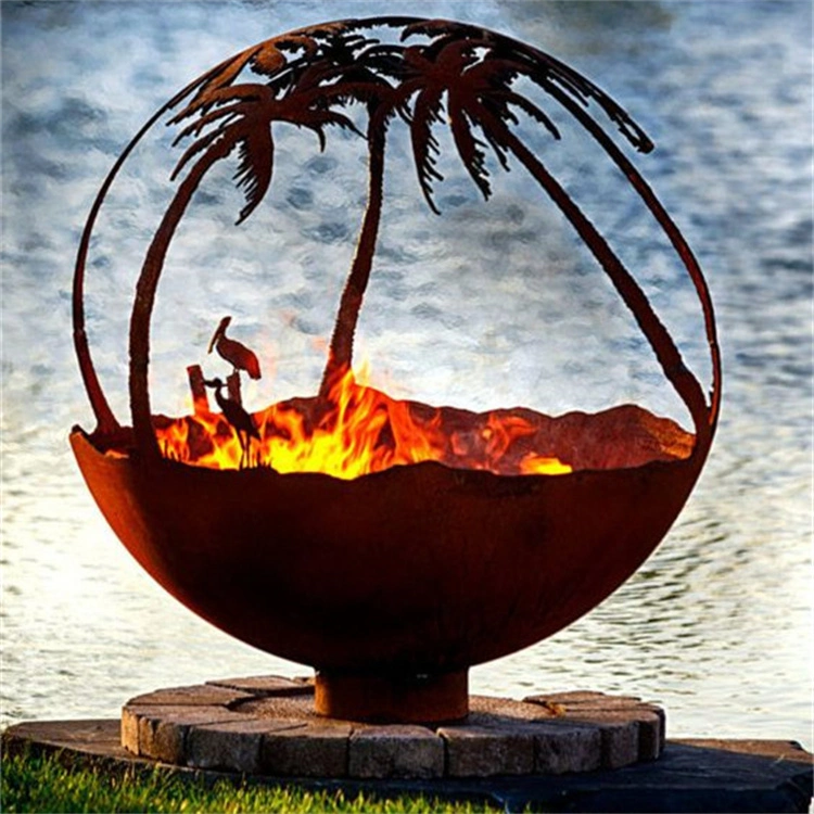 Functional and Sculptural OEM Design Iron Fire Sphere