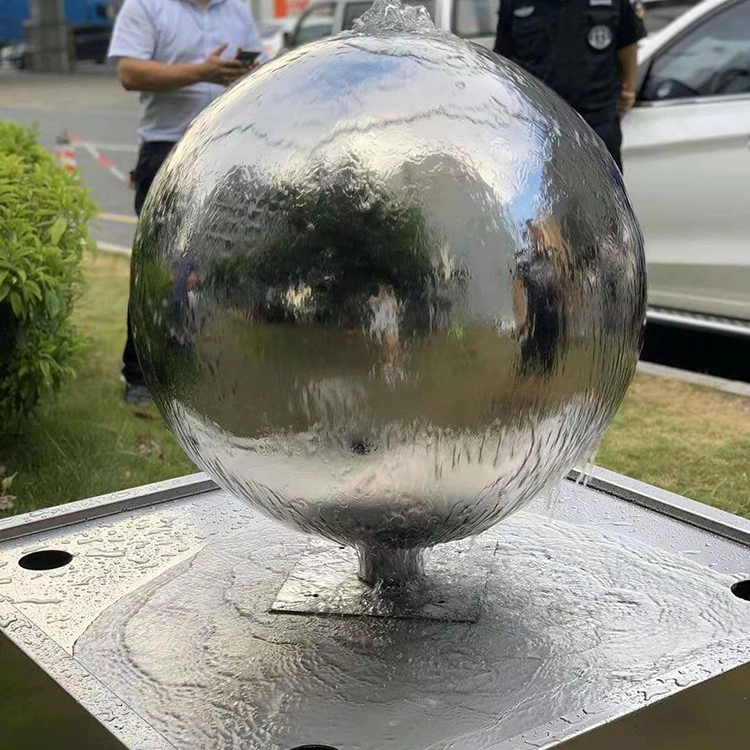 Professional Mirror Polished Fountain Sculpture Stainless Steel Sphere