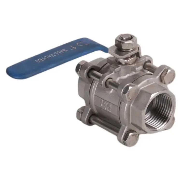 Stainless Steel 304 Floating Ball Valve Threaded Ends Three-Piece Full Bore Valve