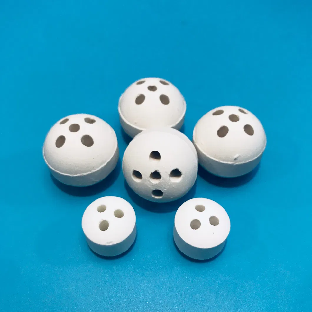 Porcelain Balls Inert Perforated Ceramic Ball with Blue and White