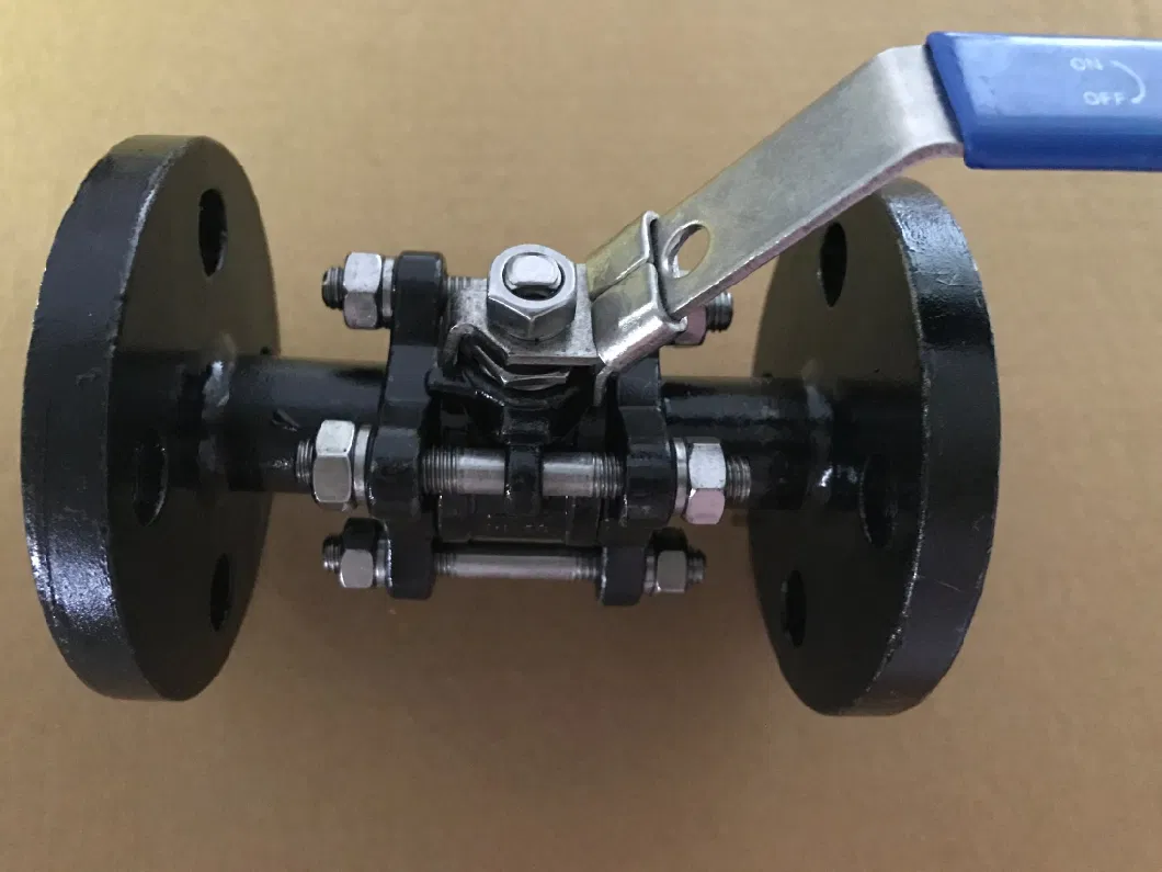 Rst Full Port 3PC Flanged Ball Valve Cast Stainless Steel Manual High Platform Flange 3PC Ball Valve