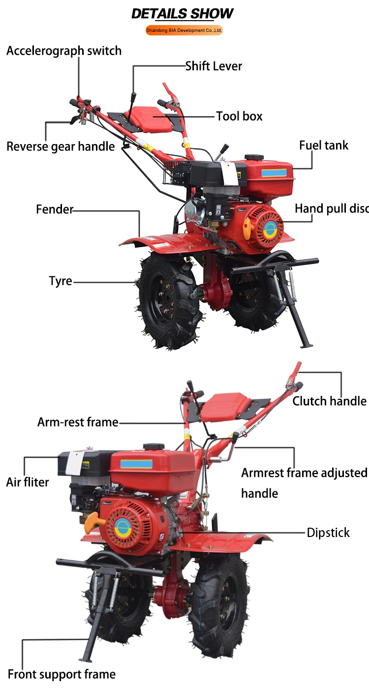 Diesel Mini Power Tiller with Kama Handle Electric Start