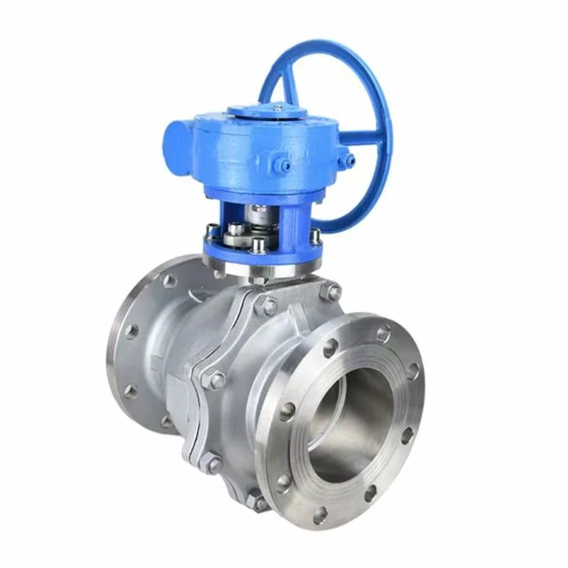 API/DIN/JIS A105 CF3m High Pressure Stainless Steel 316 304 Wcb Flange Style Soft Sealing Worm Gear Floating Ball Valve Q341f-16p DN250