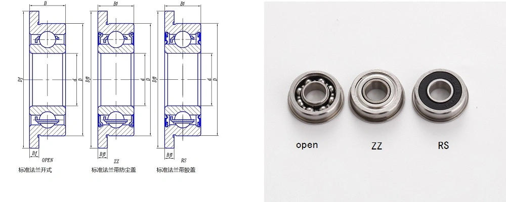 Stainless Steel Sealed Watertight Bearing Manufacturer 6.35*15.875*4.978mm Sfr4-2RS Stainless Steel Miniature Ball Bearing with Flange