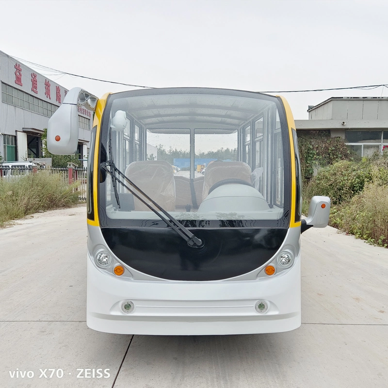 Electric Winter Tourist Car Sightseeing Tour Bus Golf Cart of Three Rows of 8-Seat Buses with Doors Keep Warm in Winter