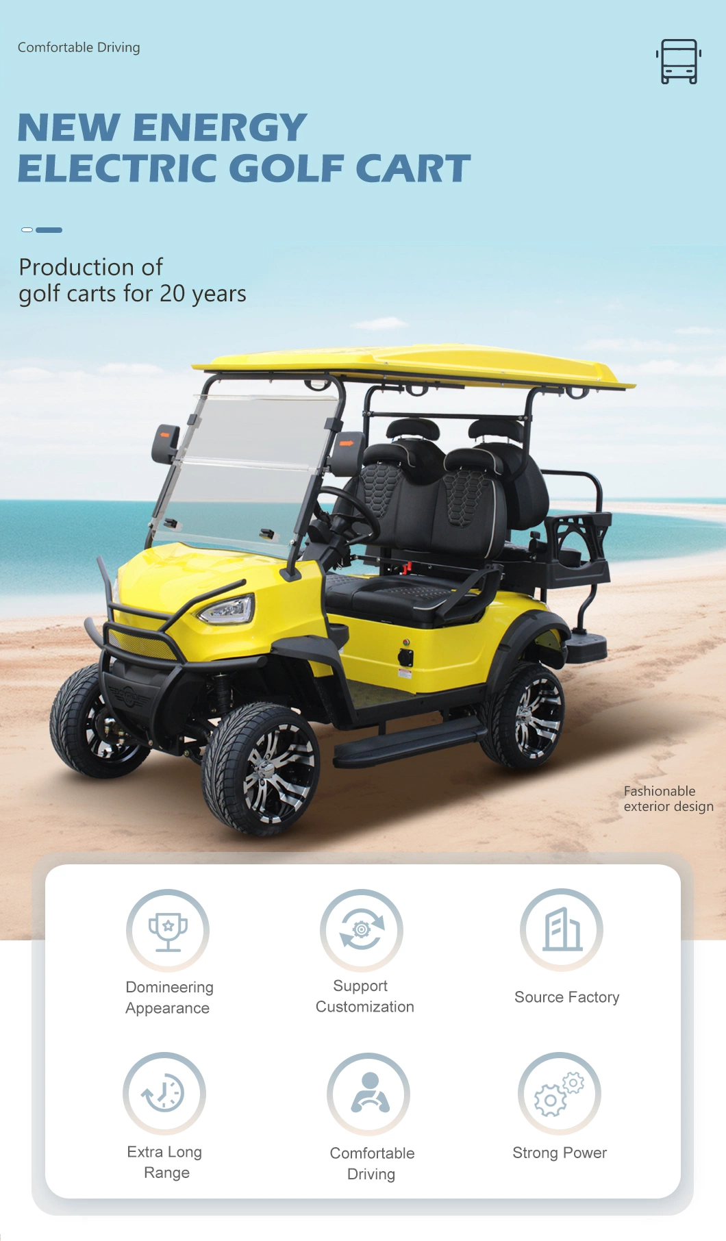 Yangzhou Whanlong Wholesale 2+2 Passenger Road Legal Golf Buggy Electric Golf Cart