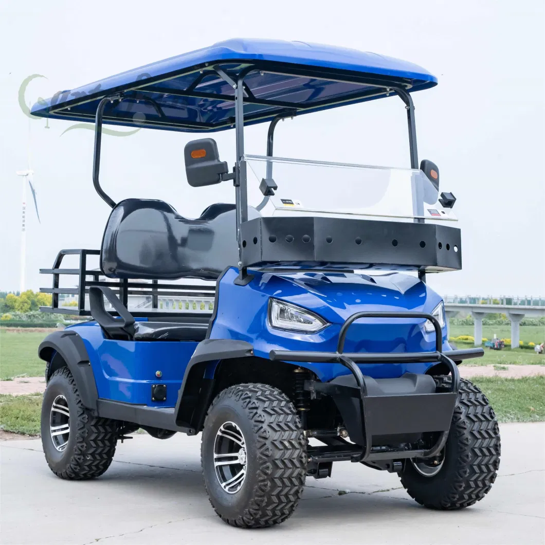 Blue and Black Fully Equipped 2 4 6 8 Electric Golf Car with Head Lights