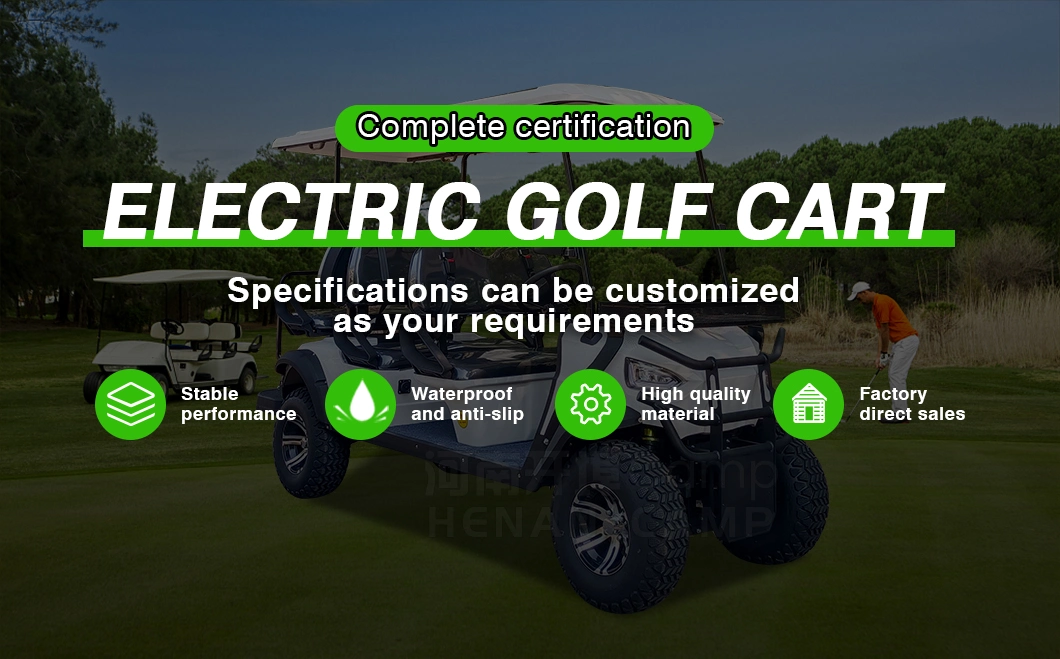 Henan Camp High Performance 72V Electric Lifted Golf Cart Gas 6 Passenger Electric Club Car Golf Cart for Adults