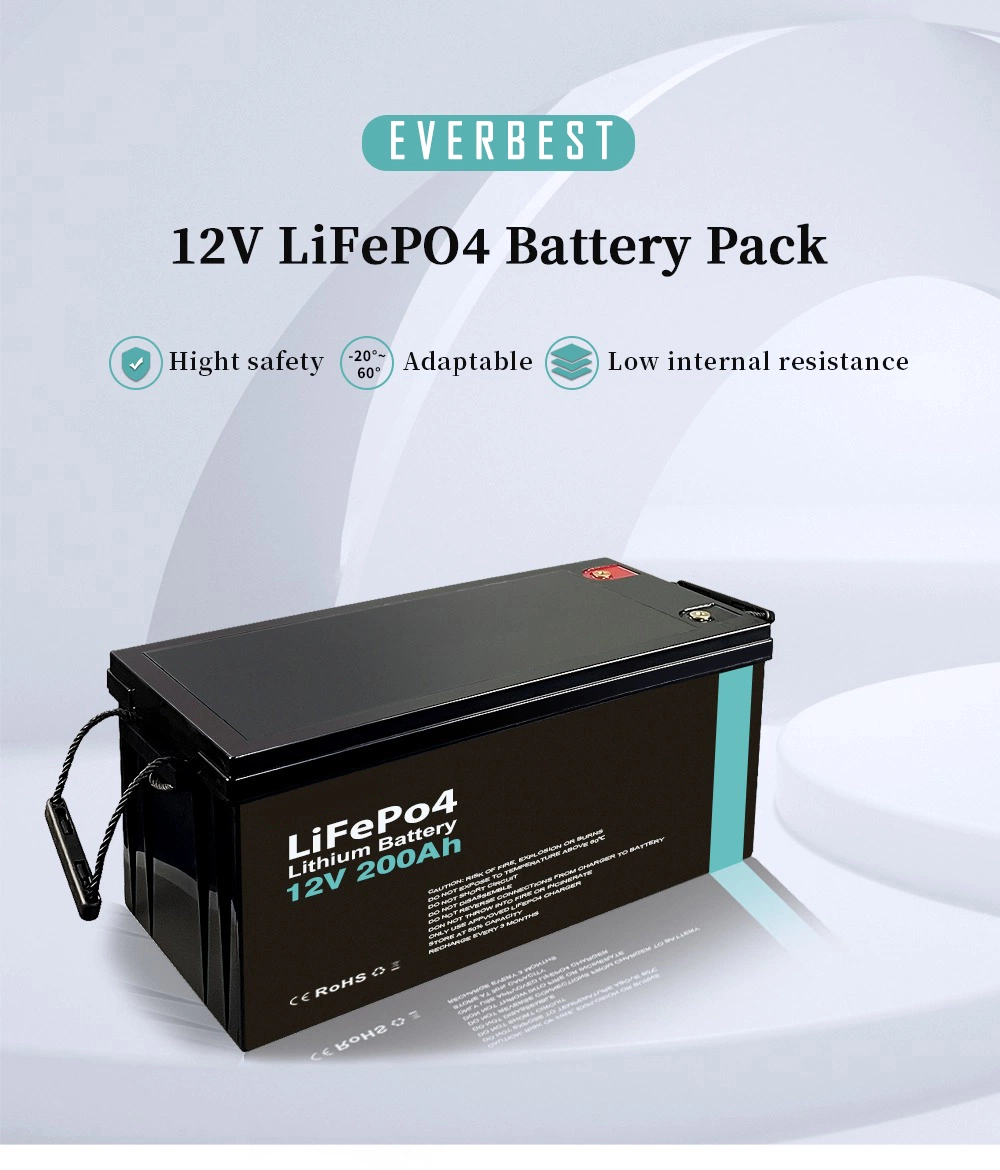 12V 100ah 200ah 300ah Lithium Iron Phosphate Rechargeable LiFePO4 Lithium Battery Pack for Home Energy Storage