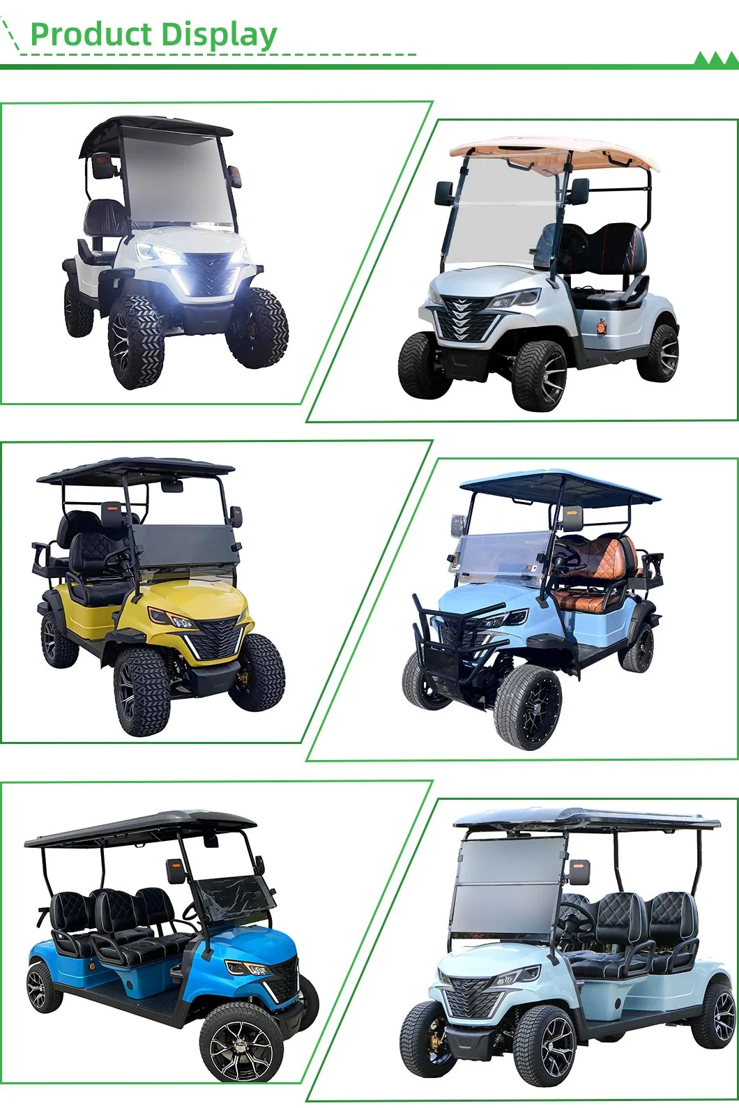 CE Approved 4 Seats 2+2 Battery Powered Electric Golf Cart for Sale