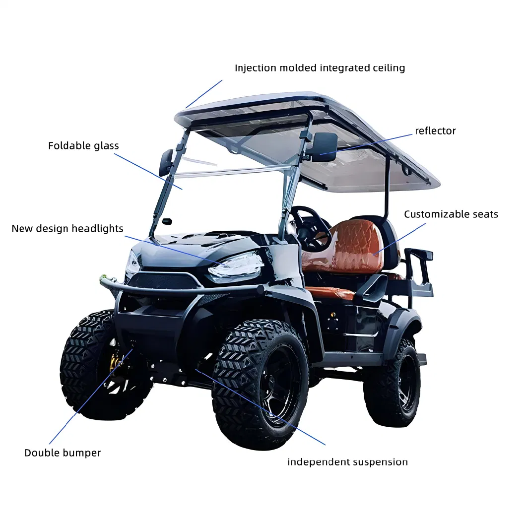 CE DOT Exclusive Style Modern Fashion 2023 Brand New Design 4 Seat Sightseeing Bus Club Car Electric Lithium Battery Golf Buggy Hunting Cart with 48/72V